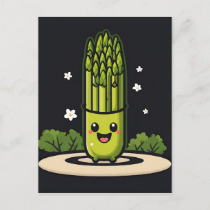 Cartão Postal Kawaii Asparagus