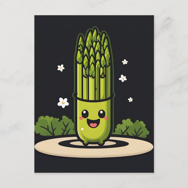 Cartão Postal Kawaii Asparagus (Frente)