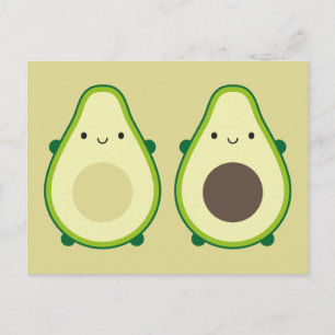 Cartão Postal Kawaii Avocado