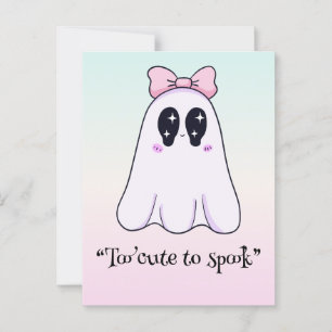 Cartão Postal Kawaii boo, doce e assustador halloween