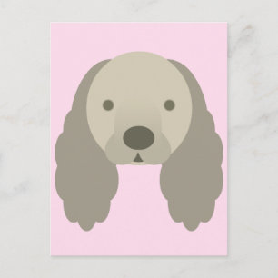 CARTÃO POSTAL KAWAII COCKER SPANIEL DOGGIE MUITO DOCE DOG