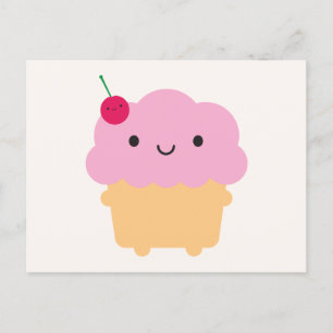 Cartão Postal Kawaii Cupcake