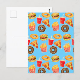 Cartão Postal Kawaii Cute Junk Comida
