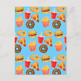 Cartão Postal Kawaii Cute Junk Comida