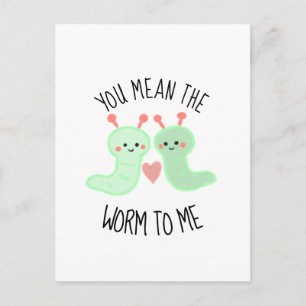 Cartão Postal Kawaii Cute Você Quer Dizer o verme para mim Namo