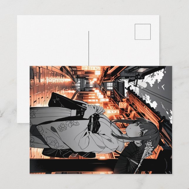 Cartão Postal KAWAII Japanese Girl Postcard (Frente/Verso)