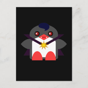 Cartão Postal Kawaii Penguin Vampire