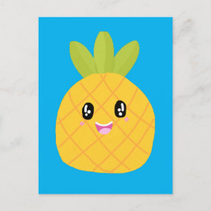 Cartão Postal Kawaii Pineapple Cute Tropical