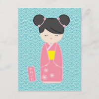 Kawaii Pink Kokeshi