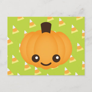 Cartão Postal Kawaii Pumpkin