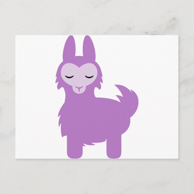Cartão Postal Kawaii Purple Llama (Frente)