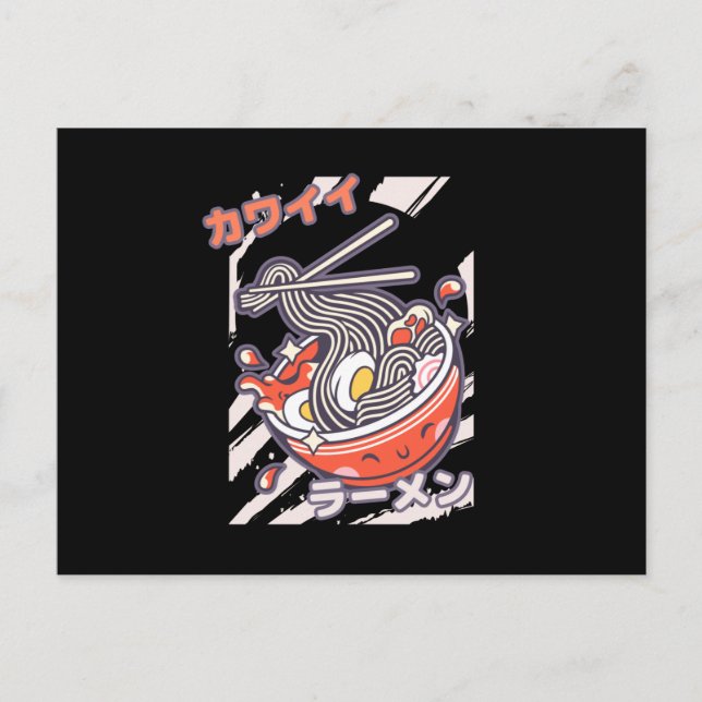 Cartão Postal Kawaii Ramen nodels (Frente)