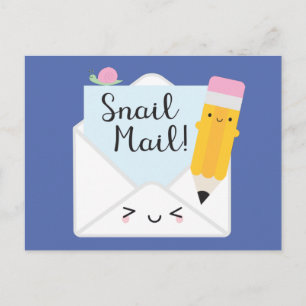 Cartão Postal Kawaii Snail Mail