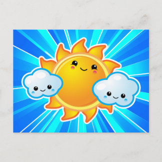 Cartão Postal Kawaii Sunny Day