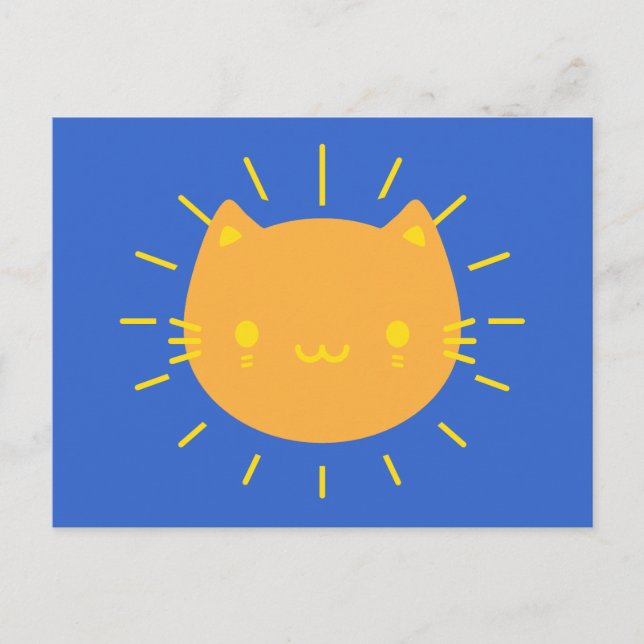 Cartão Postal Kawaii Sunshine Cat (Frente)