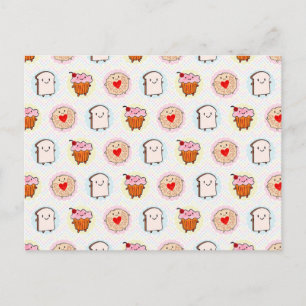 Cartão Postal Kawaii Tarde Tea