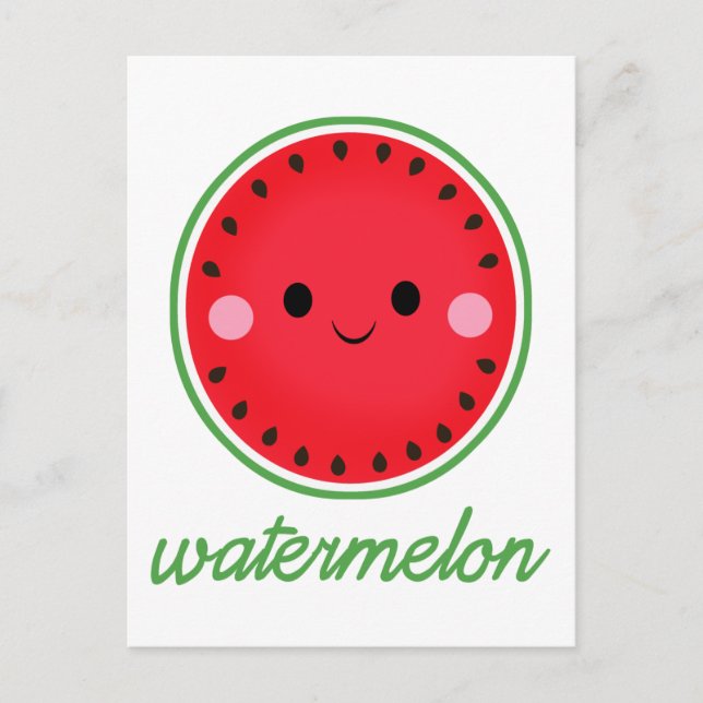 Cartão Postal Kawaii Watermelon (Frente)