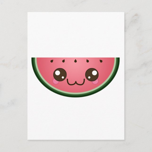 Cartão Postal Kawaii Watermelon (Frente)