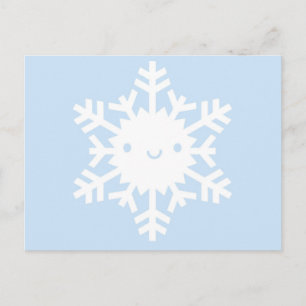 Cartão Postal Kawaii Winter Snowflake