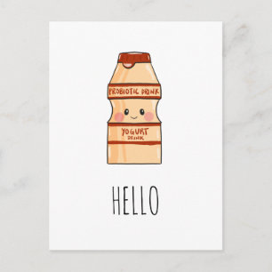 Cartão Postal Kawaii Yakult Yogurt Cute Bebe Vazio de lanche asi