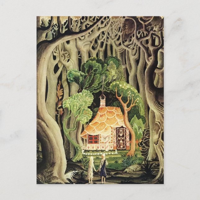 Cartão Postal Kay Nielsen Hansel e Gretel (Frente)