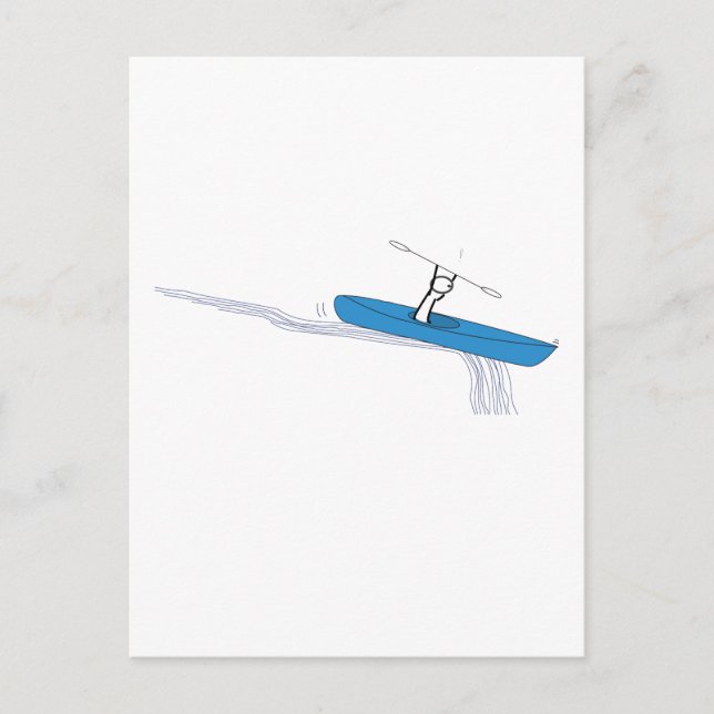 Cartão Postal Kayaker na água (Frente)