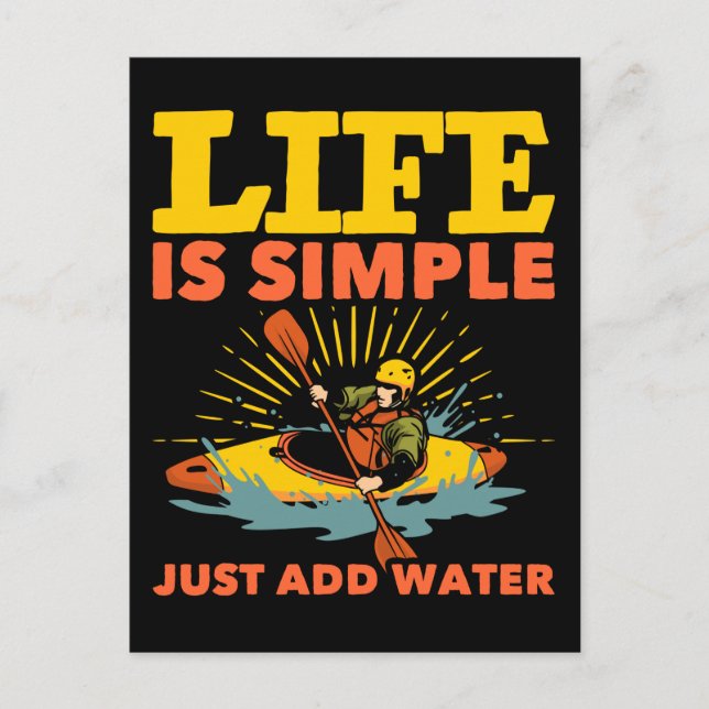 Cartão Postal Kayaking Hobby Kayak Life (Frente)