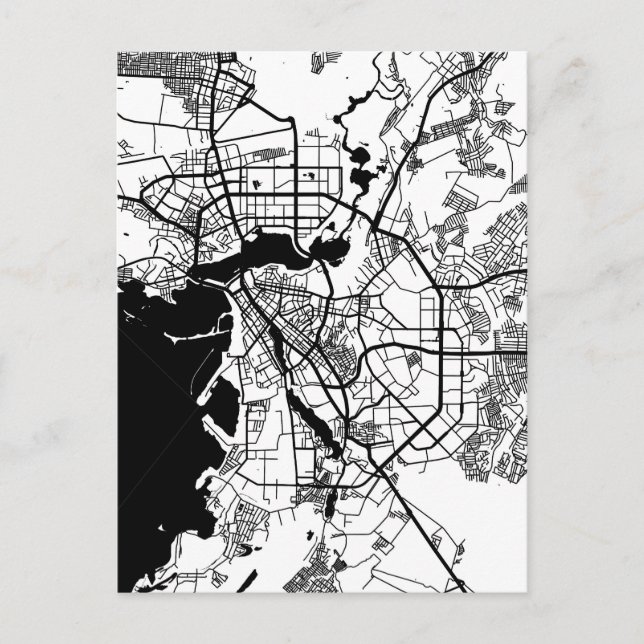 Cartão Postal Kazan Russia City Map (Frente)