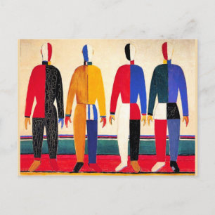 Cartão Postal Kazimir Malevich famosa pintura, desportistas