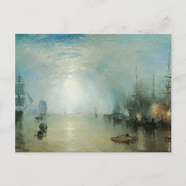 Cartão Postal Keelmen Heaving Coals, Luz de Lua de Joseph Turner (Frente)