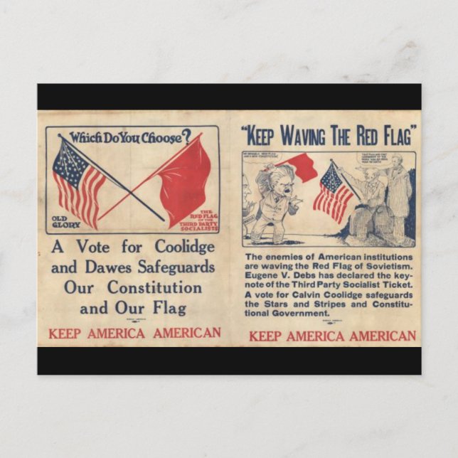 Cartão Postal Keep America - Vote Cal Coolidge (Frente)