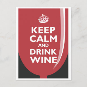 Cartão Postal Keep Calm and Drink Wine