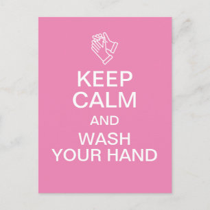Cartão Postal Keep Calm and Wash Your Hand