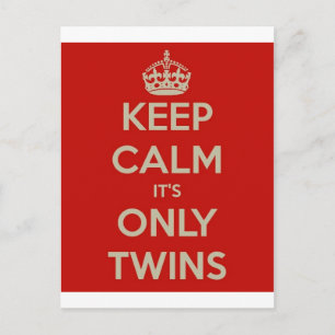 Cartão Postal Keep Calm It's Only Twins