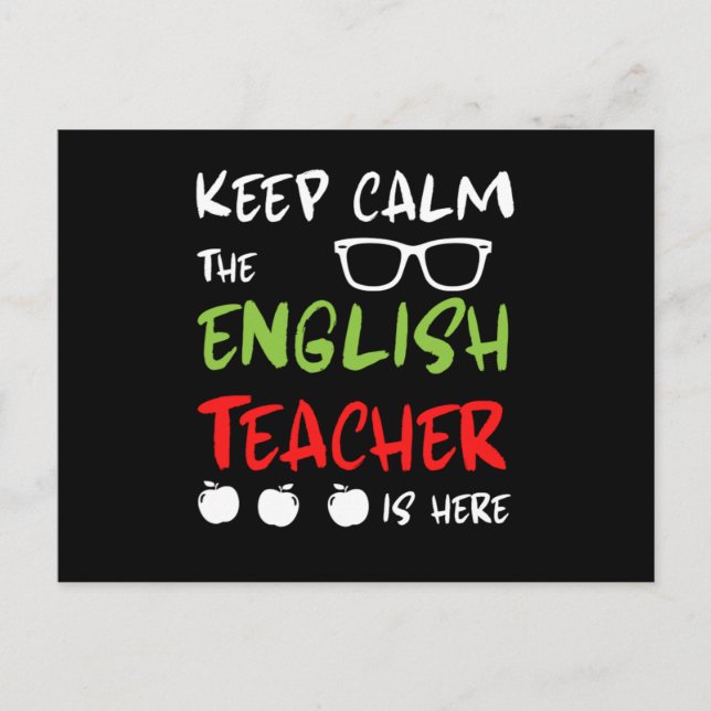 Cartão Postal Keep Calm Teaching School Gift (Frente)