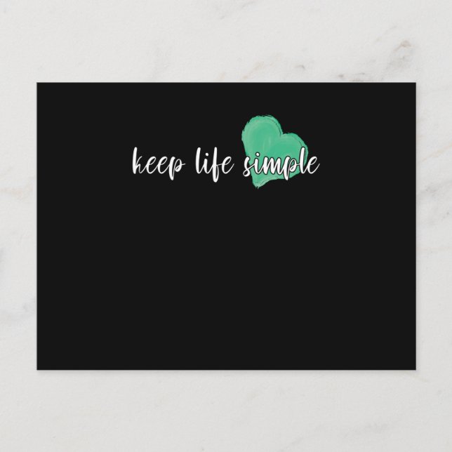 Cartão Postal Keep Life Simple Saying Quote Wise Deep (Frente)