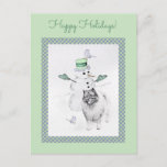 Cartão Postal Keeshond Christmas Snowman Pinting Art<br><div class="desc">Retrato original de Cachorro Snowman de Natal Keeshond. Especializamo-nos em arte original engraçada e engraçada. Comprar isto para si próprio ou como um presente excelente para os teus amigos de Keeshond. Seja criativo - clique em PERSONALIZAR para adicionar/remover/alterar texto, redimensionar a imagem, alterar as cores ou qualquer outra coisa que...</div>