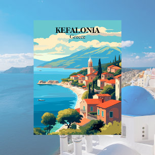 Cartão Postal Kefalonia, Ilustração de Grécia