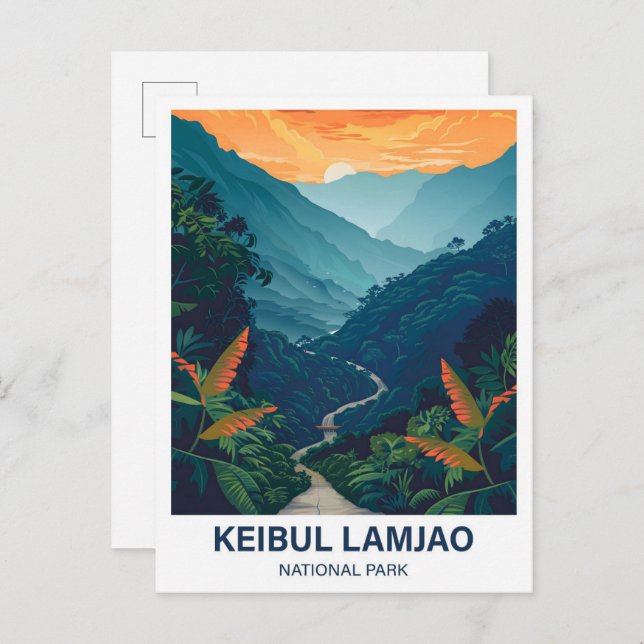 Cartão Postal Keibul Lamjao National Park India Viagem (Frente/Verso)