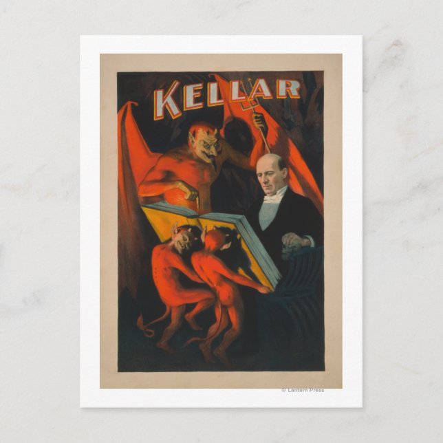 Cartão Postal Kellar Devil e Demônios com Poster de Magia (Frente)