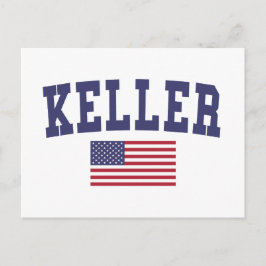 Cartão Postal Keller US Flag