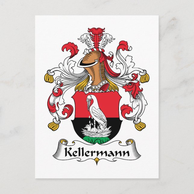 Cartão Postal Kellermann Family Crest (Frente)