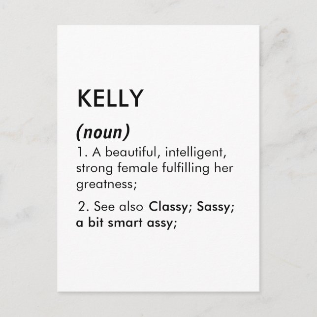 Cartão Postal Kelly name, Editable name, Custom name (Frente)