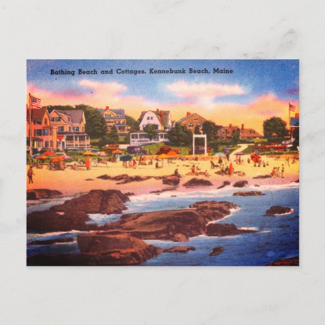 Cartão Postal Kennebunk Beach, Maine Vintage Cottages Foto (Frente)