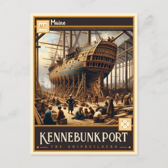 Cartão Postal Kennebunkport, Maine | Vintage (Frente)