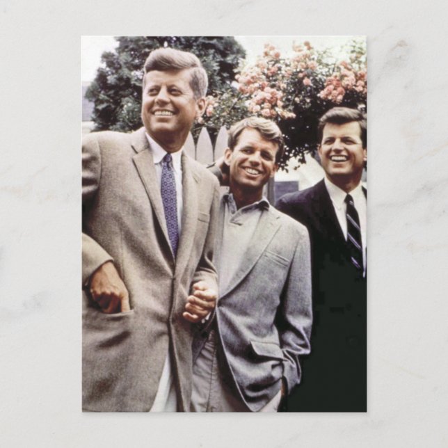 Cartão Postal Kennedy Brothers, Presidente John, Robert & Ted (Frente)