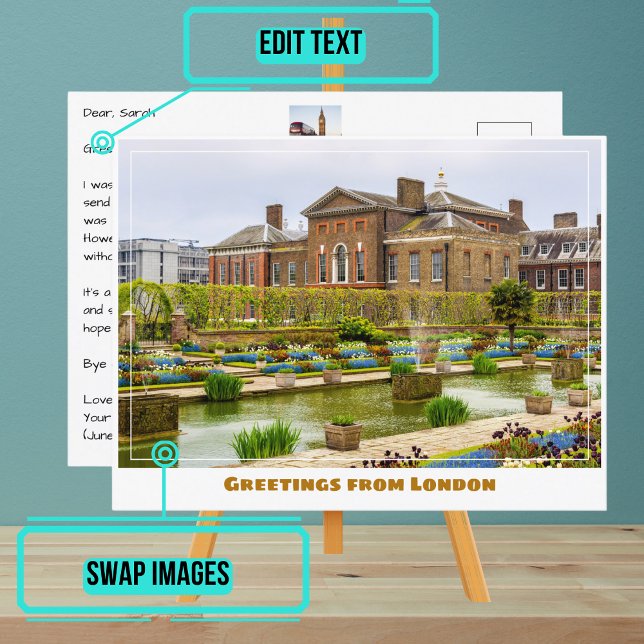 Cartão Postal Kensington Palace London Inglaterra (Share your experiences with these stylish template postcards.)
