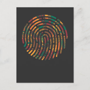 Cartão Postal Kente Pattern African Gana Fingerprint nwentoma