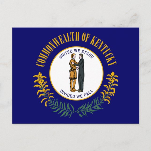 Cartão Postal Kentucky: Bandeira do Estado dos EUA da Comunidade (Frente)