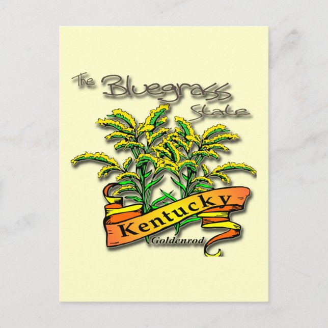 Cartão Postal Kentucky Bluegrass State Goldenrod (Frente)